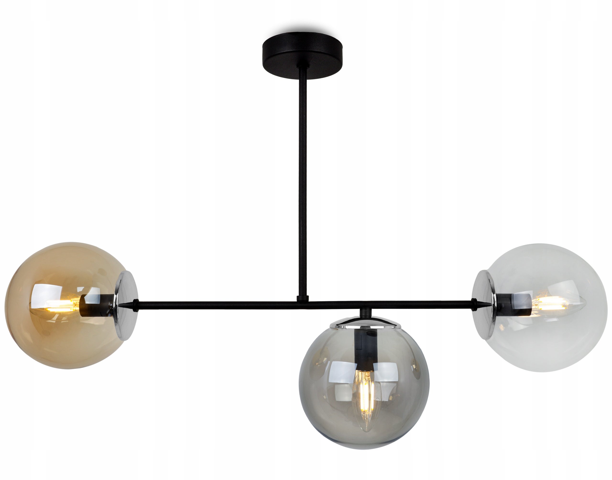Lampa sufitowa wisząca Tuluza elegance 3xE27 abażur kule różnokolorowe/srebrne Light Home LH