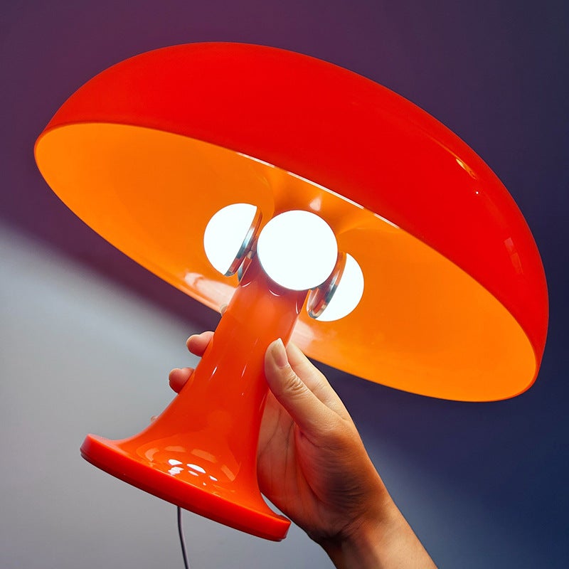 CCFR Lampe de Table LED Champignon, Lampe de Chevet pour Chambre, USB - Trois Couleurs Ajustables, 4 LED, Orange - 4