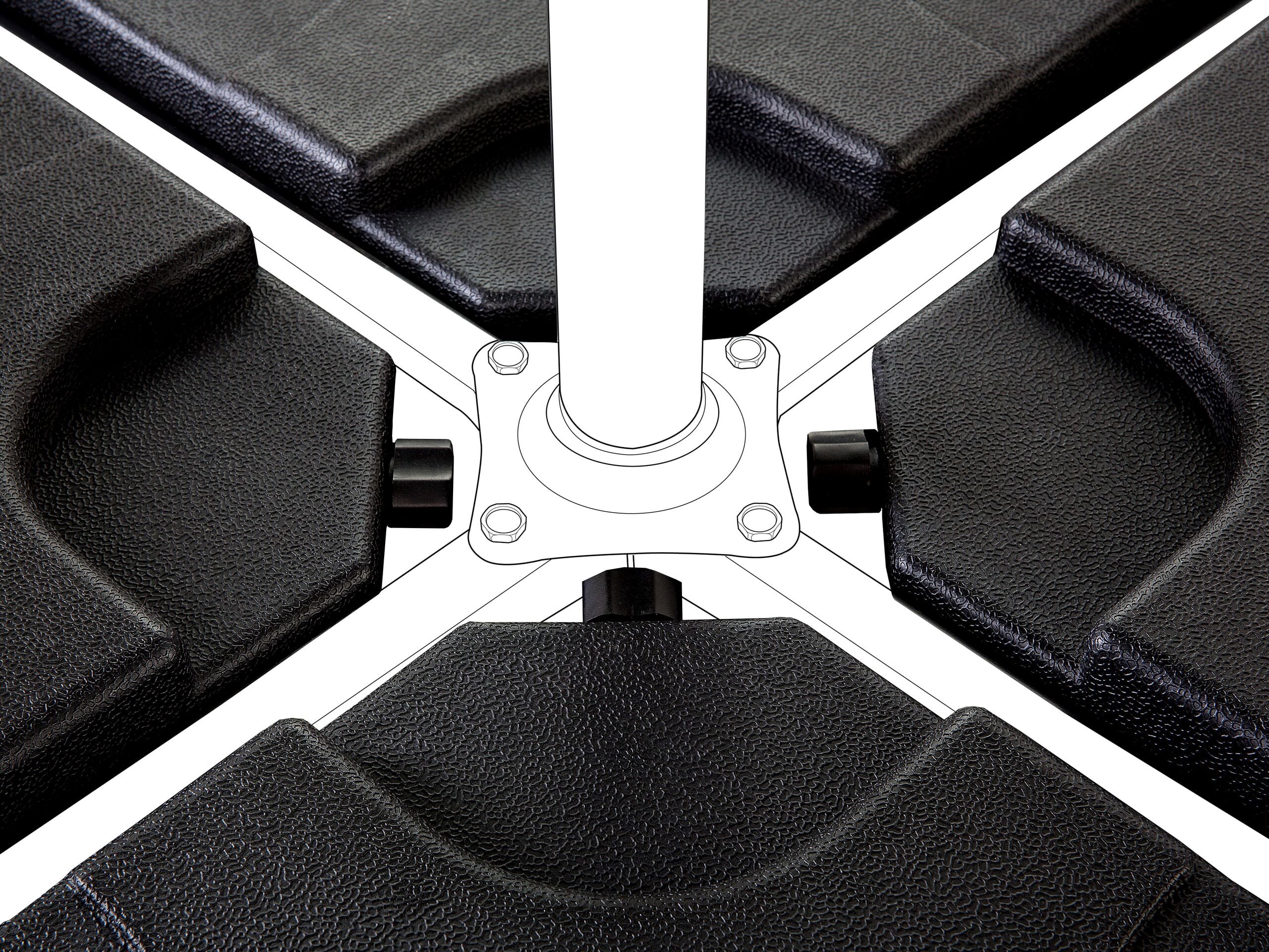 Socle de parasol CARIA Noir Carré 9 kg - 5