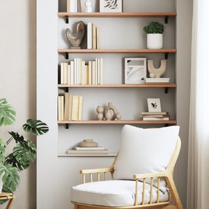 Étagère Murale En Bois Massif 140x25 Cm - Style Moderne, Installation Facile - Décoration Intérieure Élégante Et Pratique