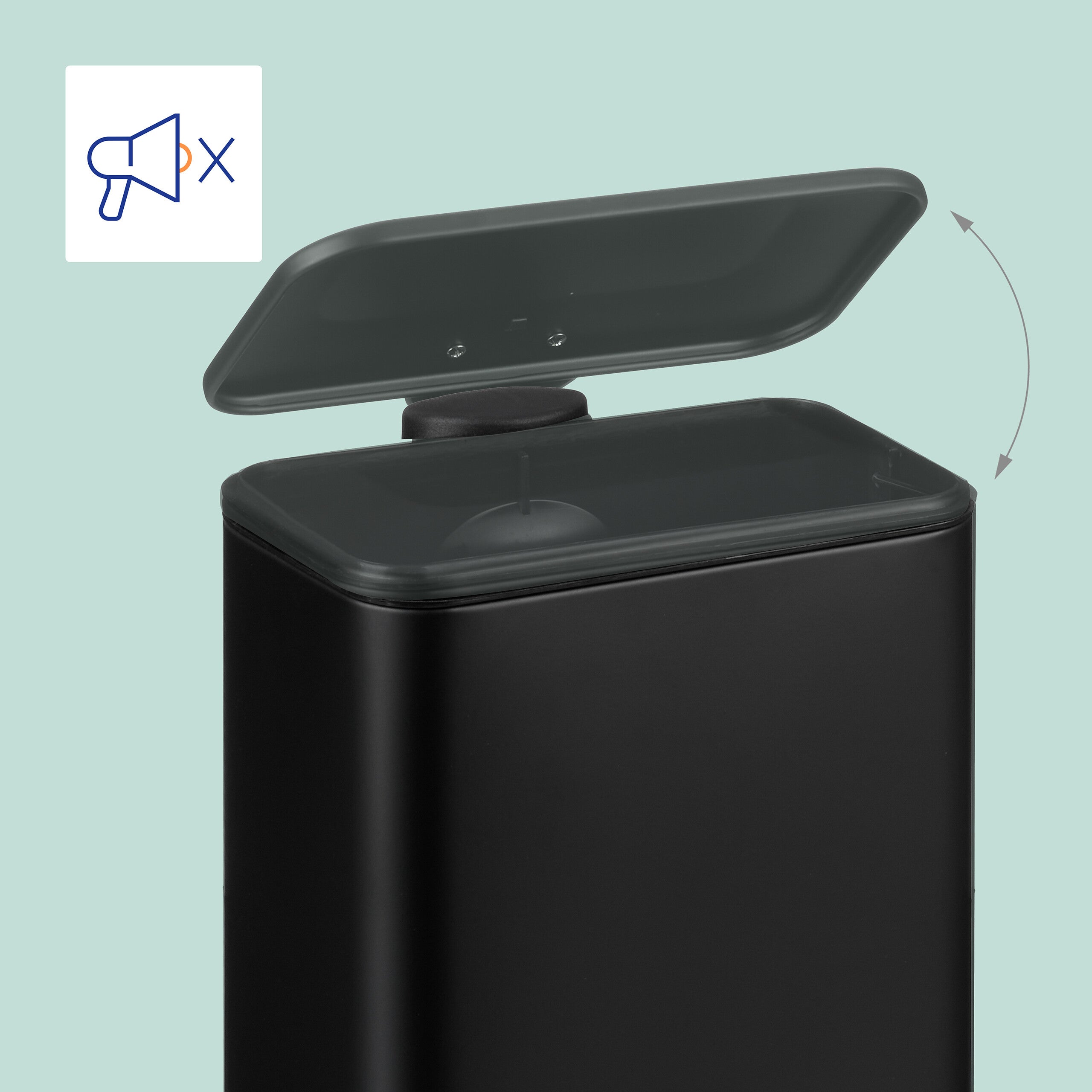 Cestino Bagno Cucina Piccolo TATAY Cestino Bagno Con Pedale Standard 3L Cestino Bagno Nero - 8