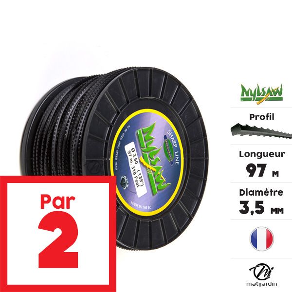 2 bobine fil nylon cranté Nylsaw 3,5 mm x 97 m - 2