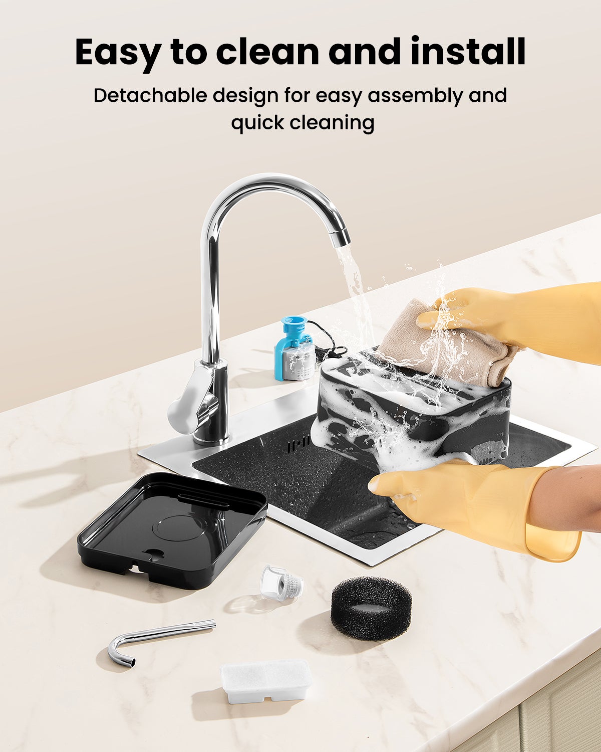 2,2L Fontaine à Eau pour Chat, Super Silencieuse, Facile à Mettoyer, Fontaine a Eau avec LED, Convient à Plusieurs Animaux de Compagnie (Noir) - 2