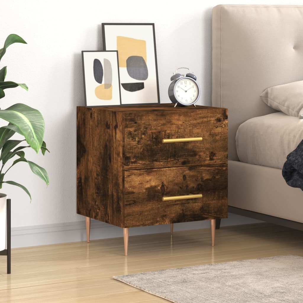 Table de chevet，Table d'appoint, Table de nuit pour Salon Chambre chêne fumé 40x35x47,5 cm bois d’ingénierie663071 - 2