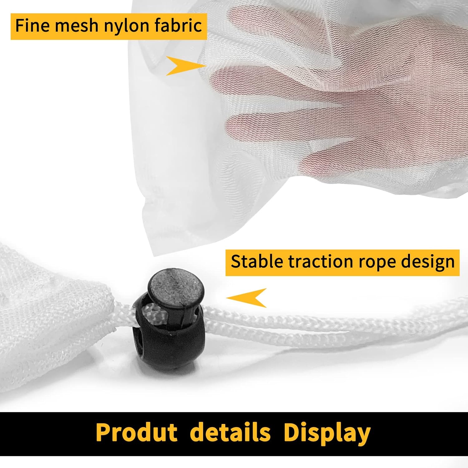 4 Sacchetti Di Ricambio Per Puliscipiscina In Nylon, Rete Filtrante Fine Con Cordino, 22x32 Cm, Per Piscine E Laghetti - 3