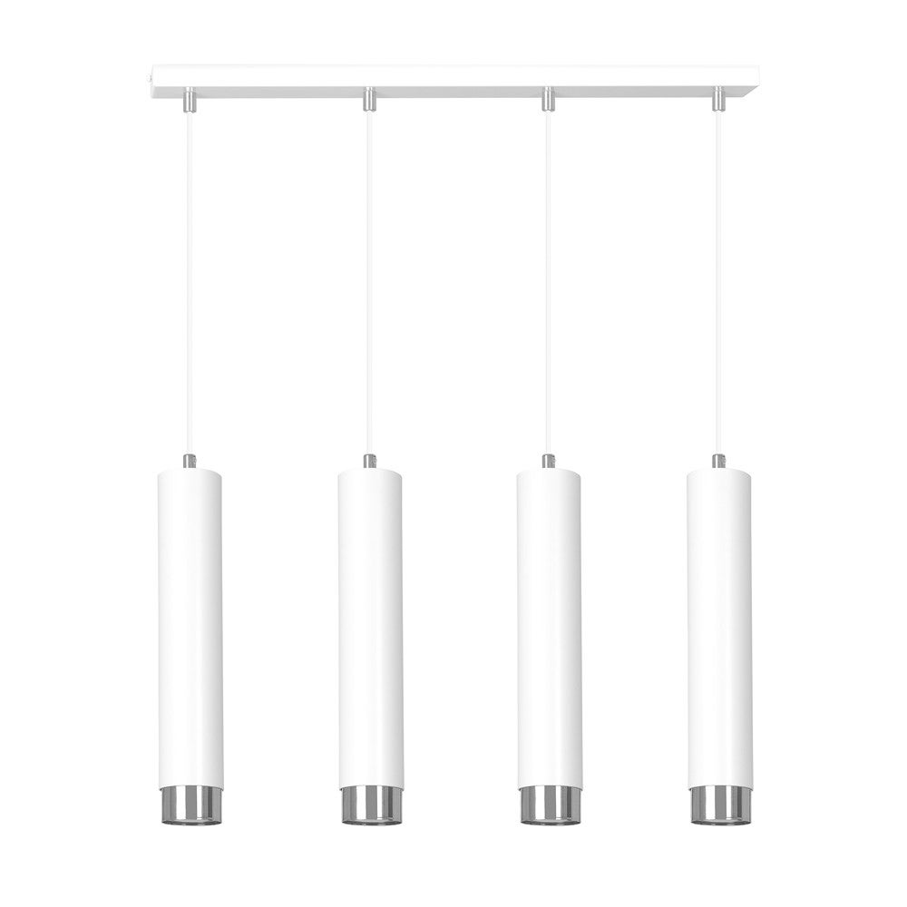 Mura 4-punktowa cylindryczna lampa wisząca w kolorze czarnym i chromu 4xGU10