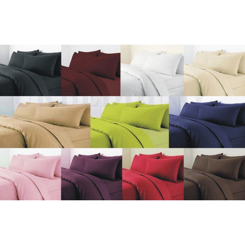 Housse de couette unie Rose 260 x 240 cm / 100% Coton / 57 Fils/cm² pour lit 2 places 