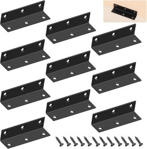 20 Staffe Angolari In Ferro A Doppia Rinforzo 1,5 X 1,5 Pollici, Zincate, Modello N285-510 - 2
