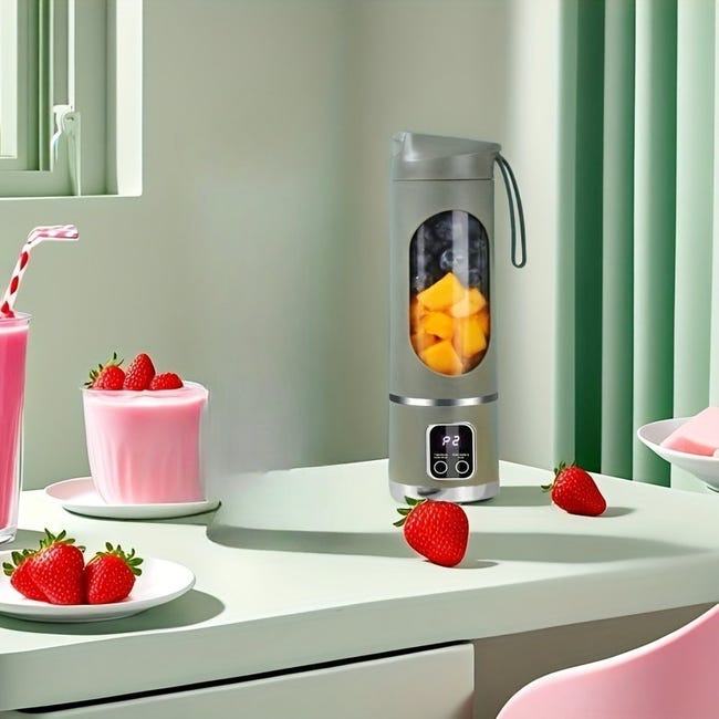 Tasse de mixage portable,Mélangeur électrique de presse-agrumes USB,Mini mélangeur portable pour shakes et smoothies, jus,380ml, six lames bon pour mélanger,violet clair Tasse de mixage portable,Mélangeur électrique de presse-agrumes USB,Mini mélangeur portable pour shakes et smoothies, jus,380ml, six lames bon pour mélanger,violet clair