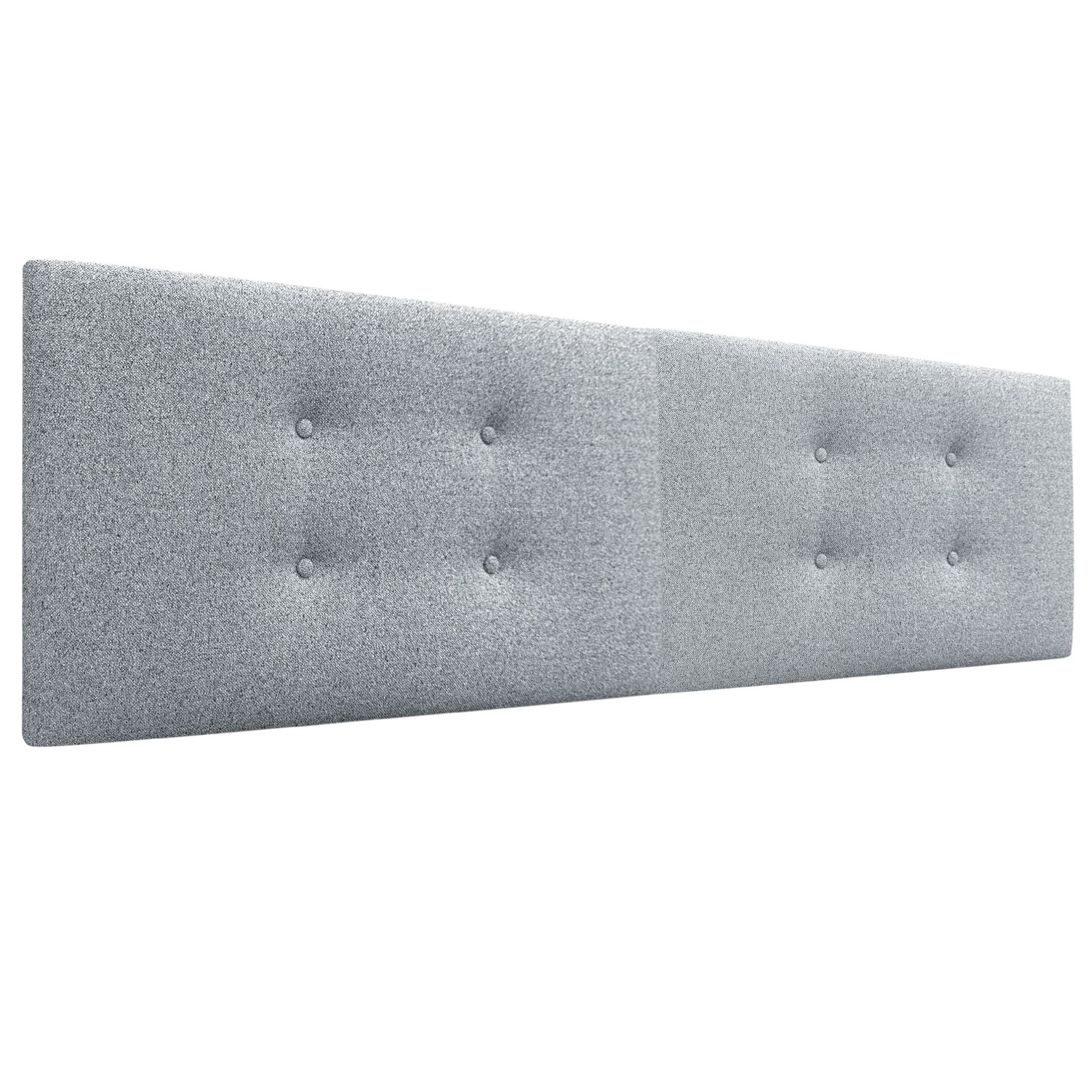 DHOME Cabecero de Tela Acualine con 2 Hileras Dual Dividido en 2 Piezas Tapizado de Alta Gama Cabezal Dormitorio (Gris Perla, 180cm) - 2