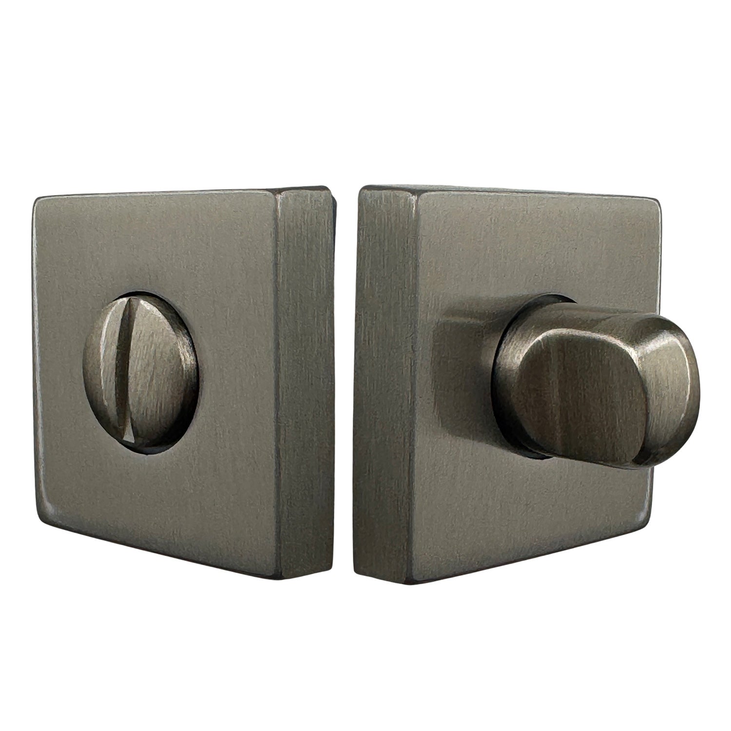 2 rosaces de poignée de porte carrées Mira verrou de condamnation, Aluminium nickel mat - 3