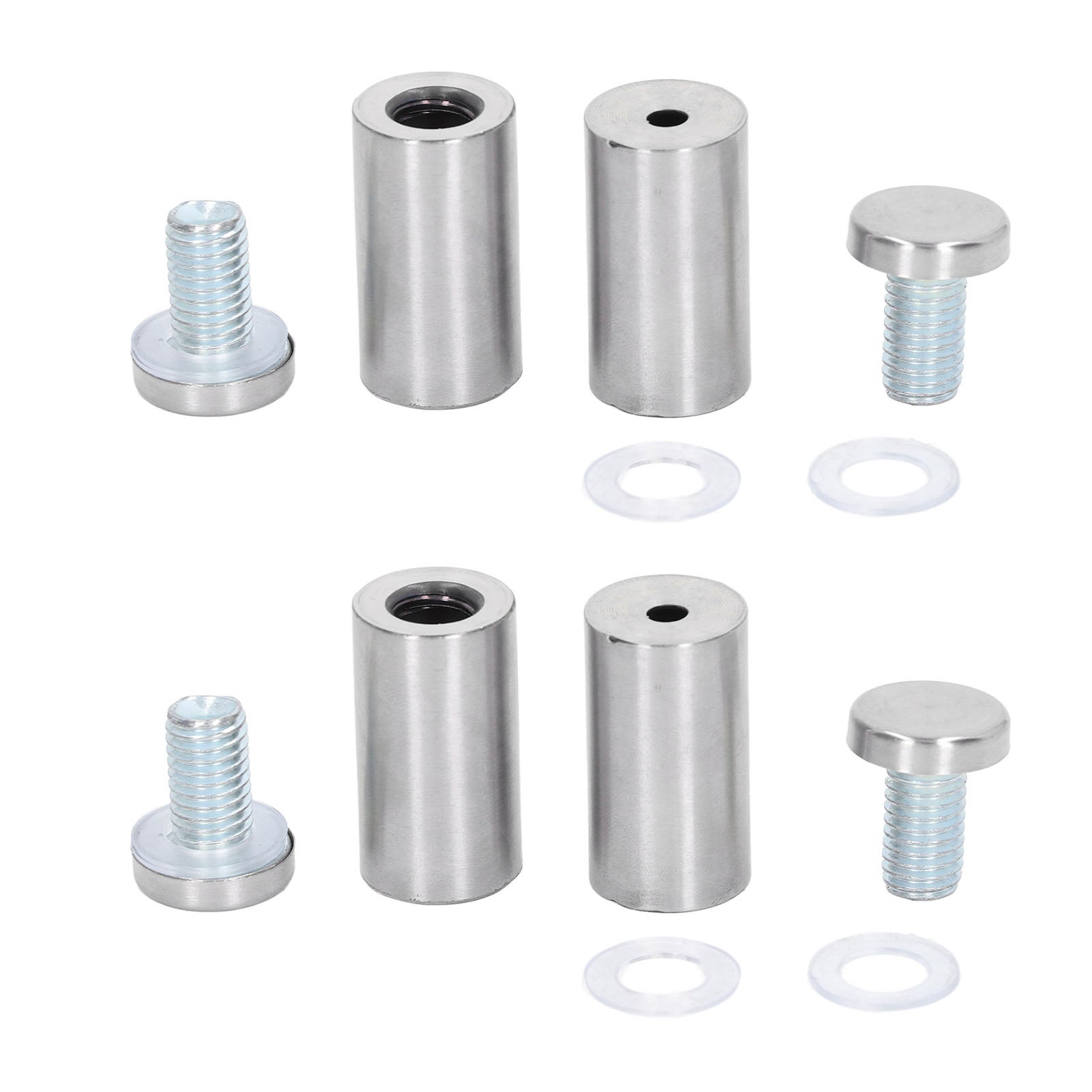 12 tornillos separadores de acero inoxidable para letreros de pared