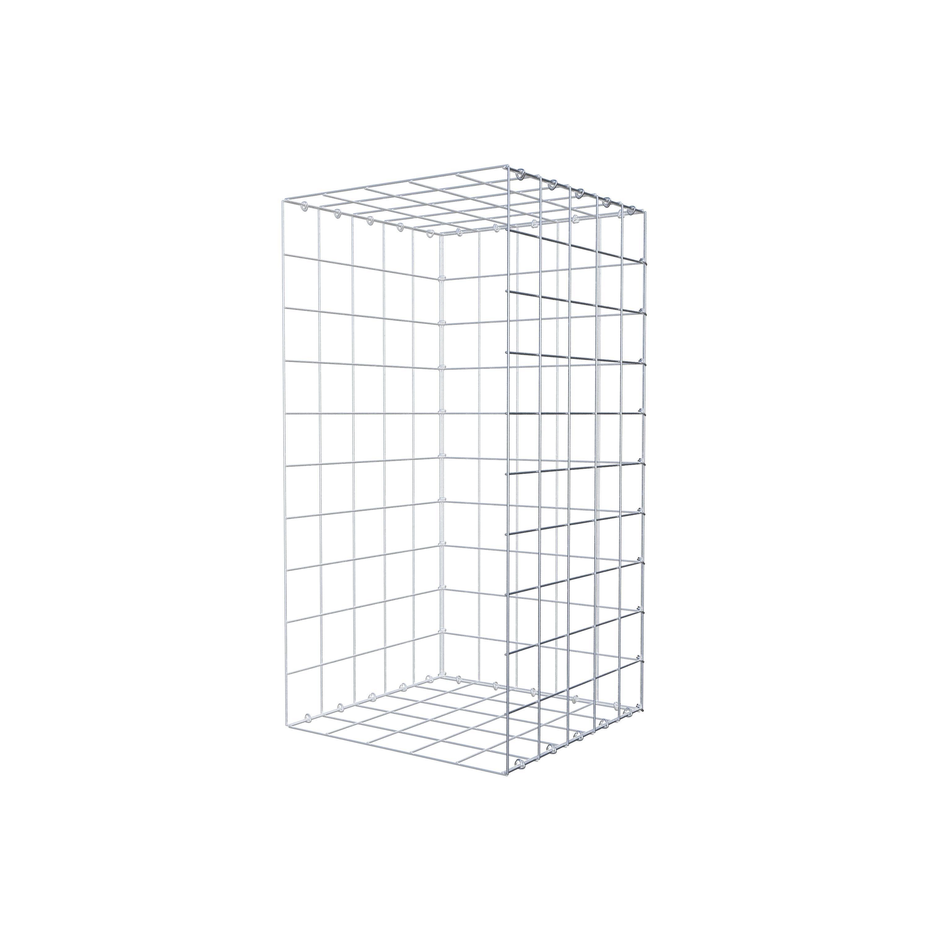 Gavión para alargar en acero galvanizado 100x50x50cm (LxAxP), malla 10 x 10cm, Anillo en C, sin rejilla frontal - 2
