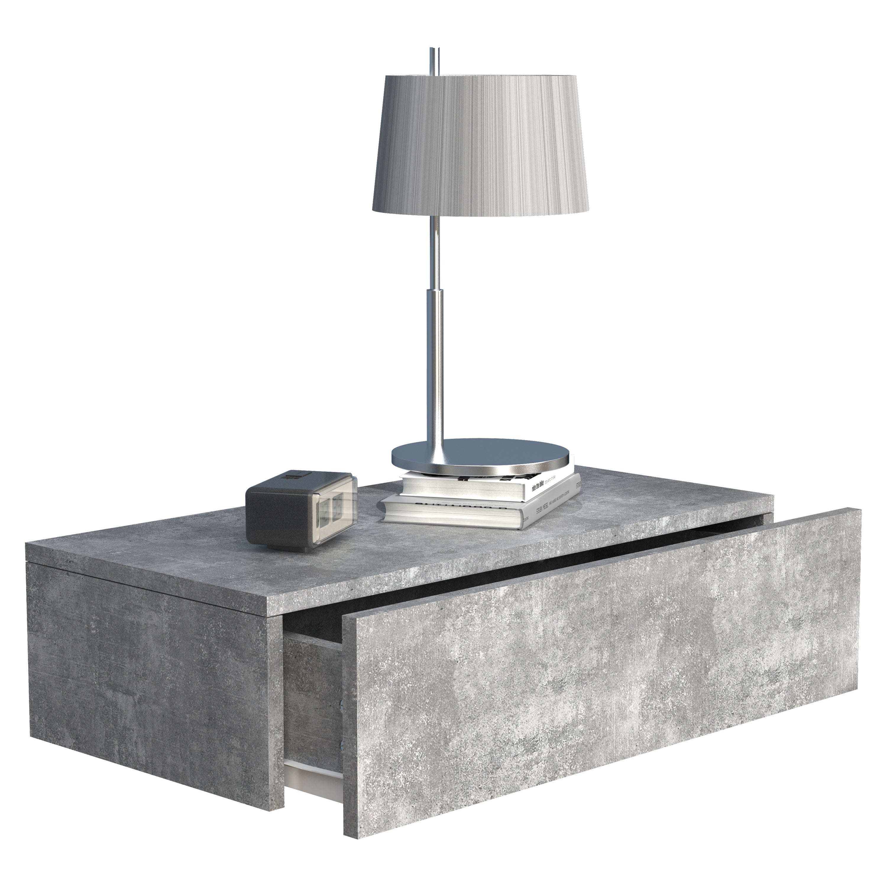 VCM Stół nocny Usal Betonowy szary H. 15 x B. 60 x T. 30 cm