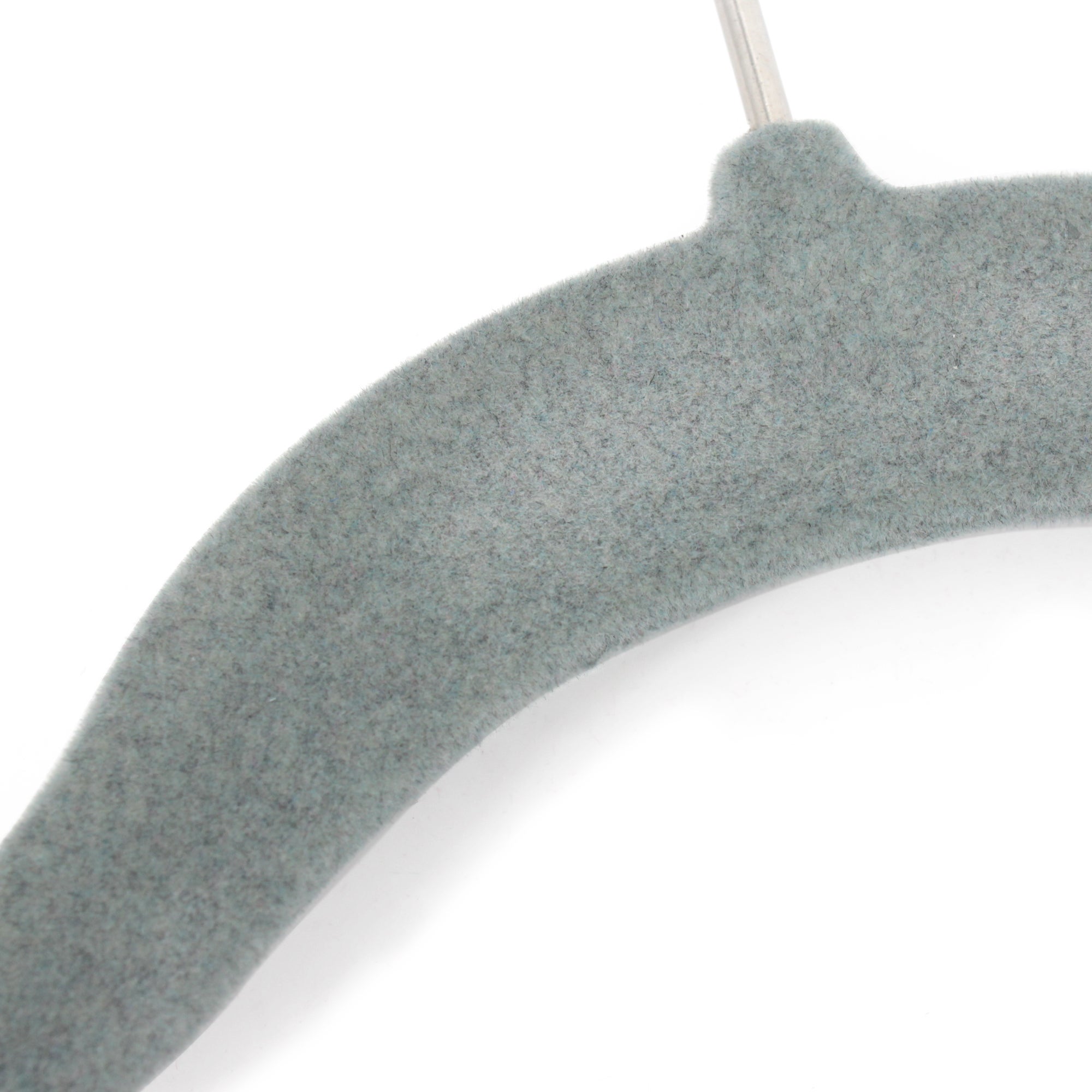 Lot de 5 Cintres avec barre floqué velours Gris - 3
