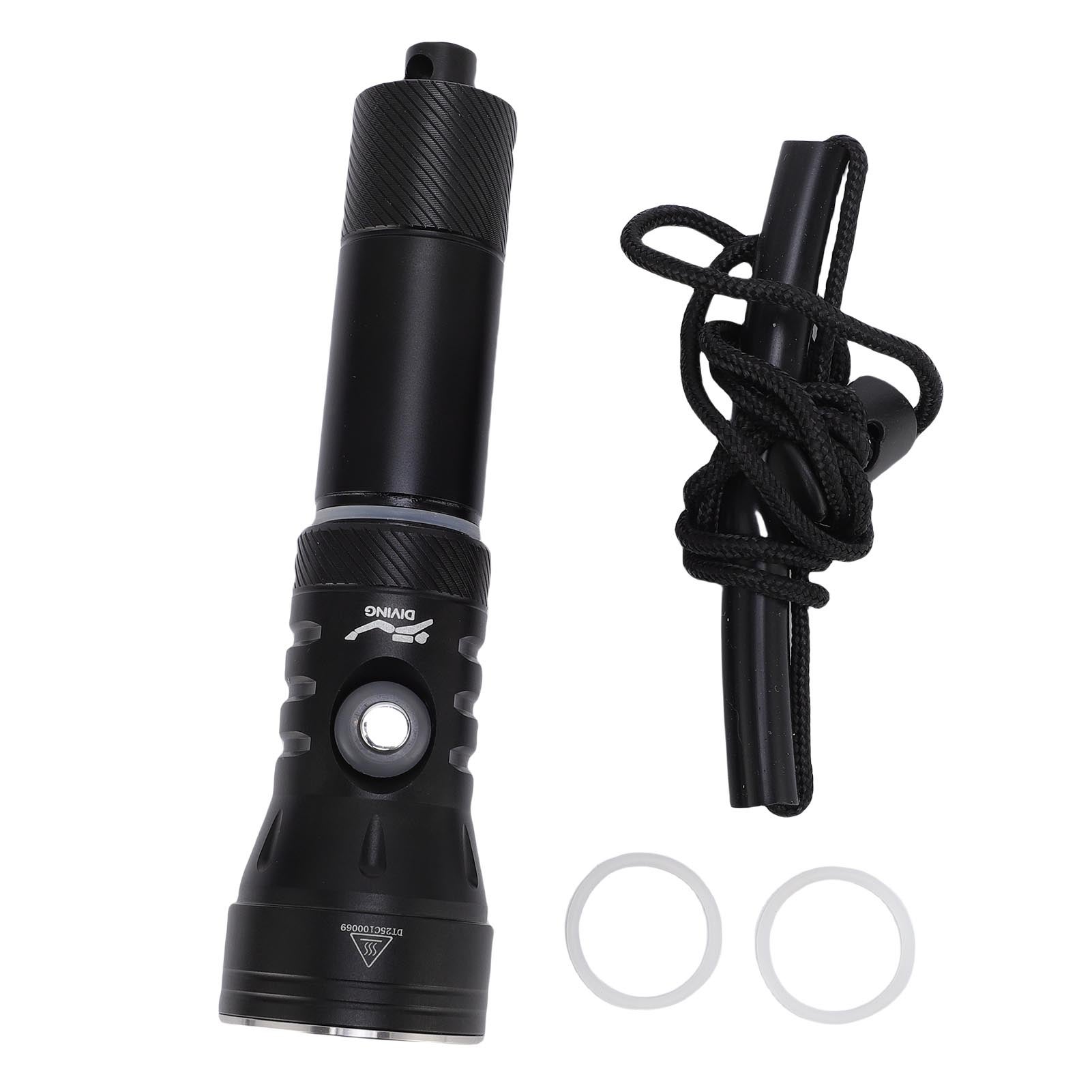 VOLADOR Lampe Plongée 3100 Lumens – Étanche 100m, 2x18650 Inclus, Portée 219m, Alliage Alu – Torche Subaquatique Pro