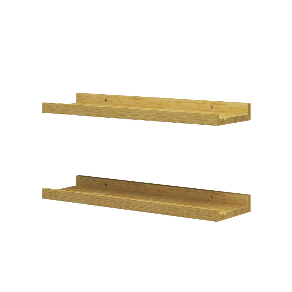 Vicco Półka ścienna Linus, Naturalne drewno, 50 x 4 cm Zestaw 2 sztuk