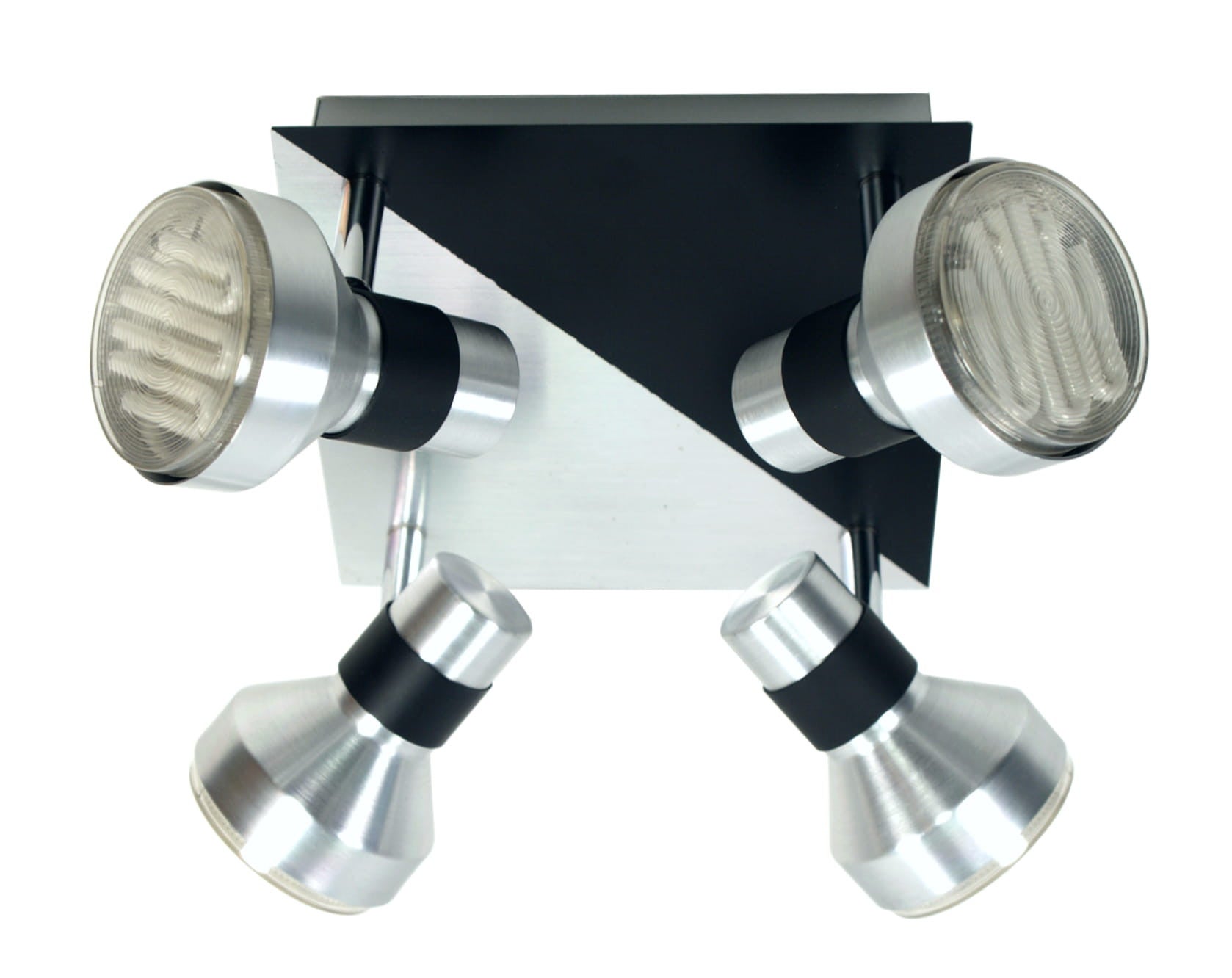Lampa sufitowa wisząca Sortha czarno-srebrna 4xGX53x9W wym: 27 x 27 cm metal Candellux