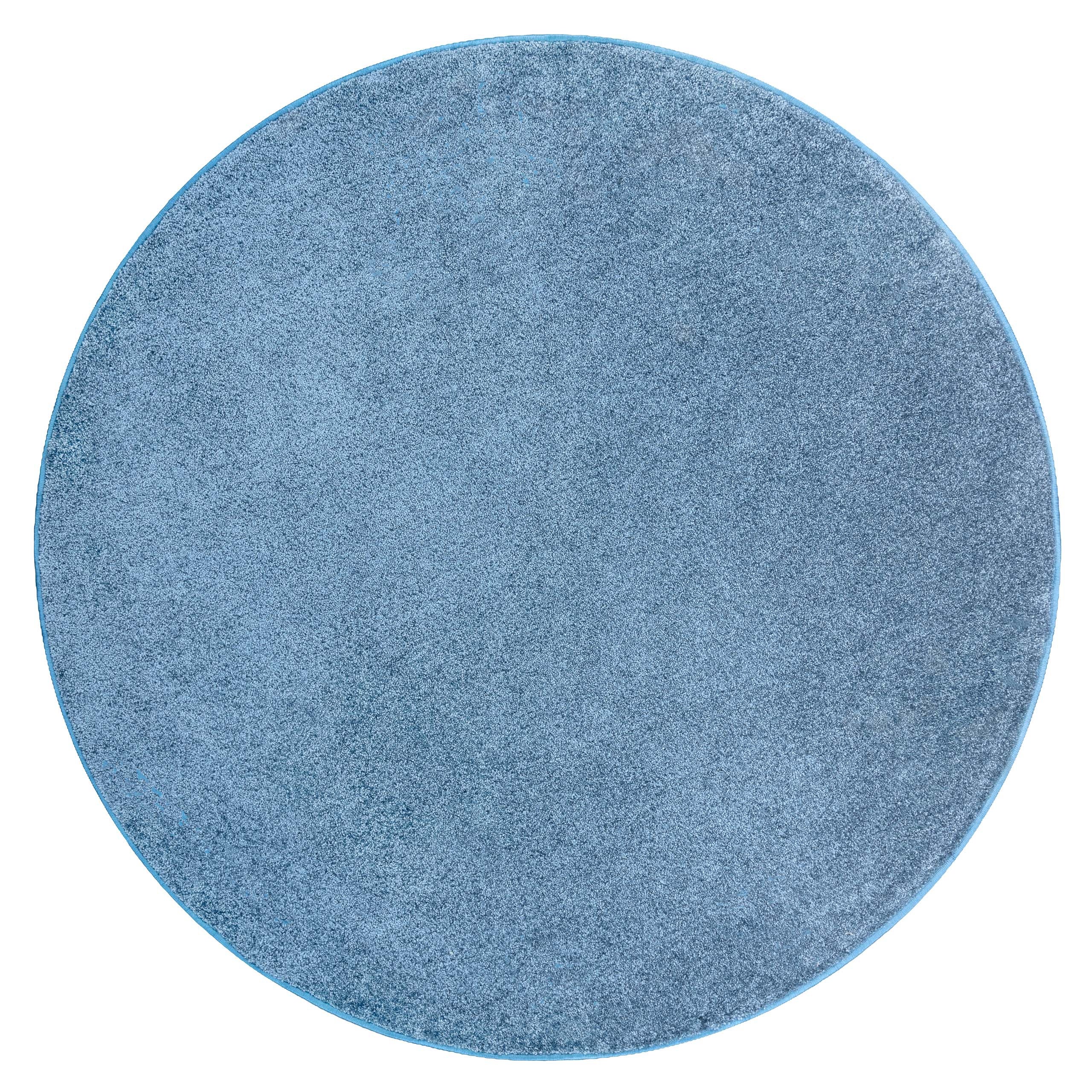 TAPIS cercle SANTA FE bleu 74 plaine couleur unie cercle 100 cm - 3
