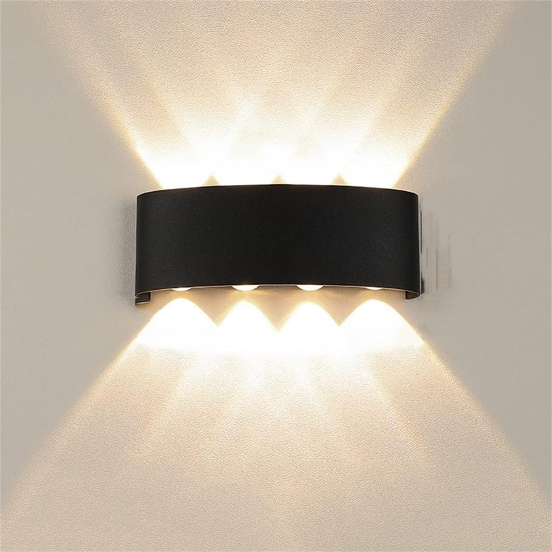 Lampa ścienna LED * 8 lampek teleskopowych w czarnym ramie 8W * ciepłe światło