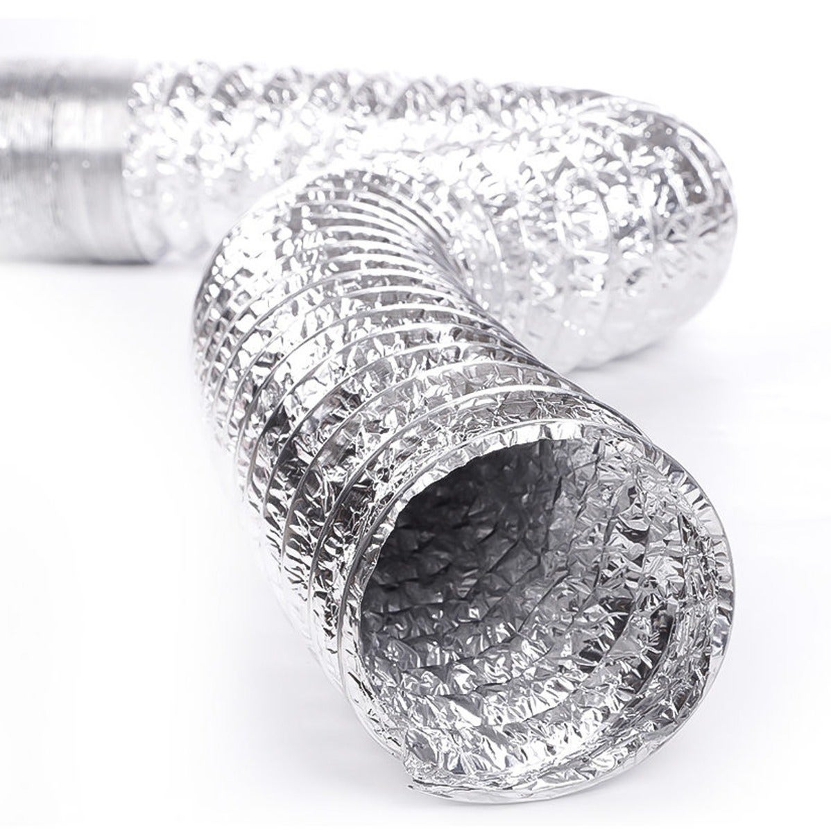 Tuyau d'évacuation Flexible en Aluminium Ø 127 mm x 3 m - Idéal Hotte Aspirante, Ventilateur, Extracteur et VMC 125 mm - Durable et efficace - DN125 - 2