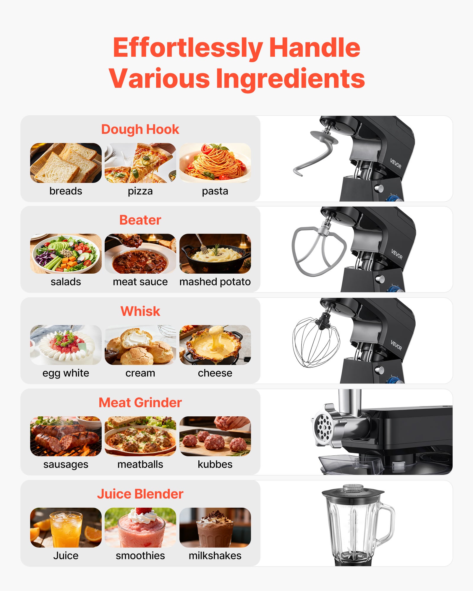 Robot Pâtissier 6L 1500W Batteur Mixeur 6 Vitesses Avec Pulse Bol en Inox - Robot pâtissier