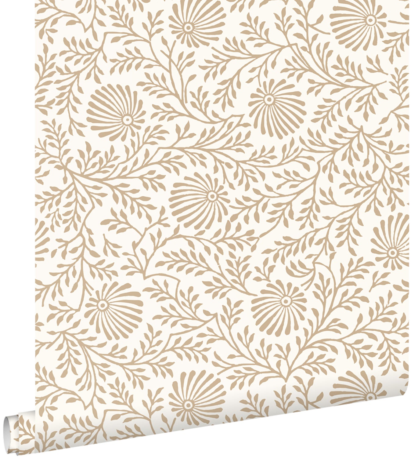 Tapeta zabytkowe kwiaty beżowym - 50 x 900 cm - ESTAHOME