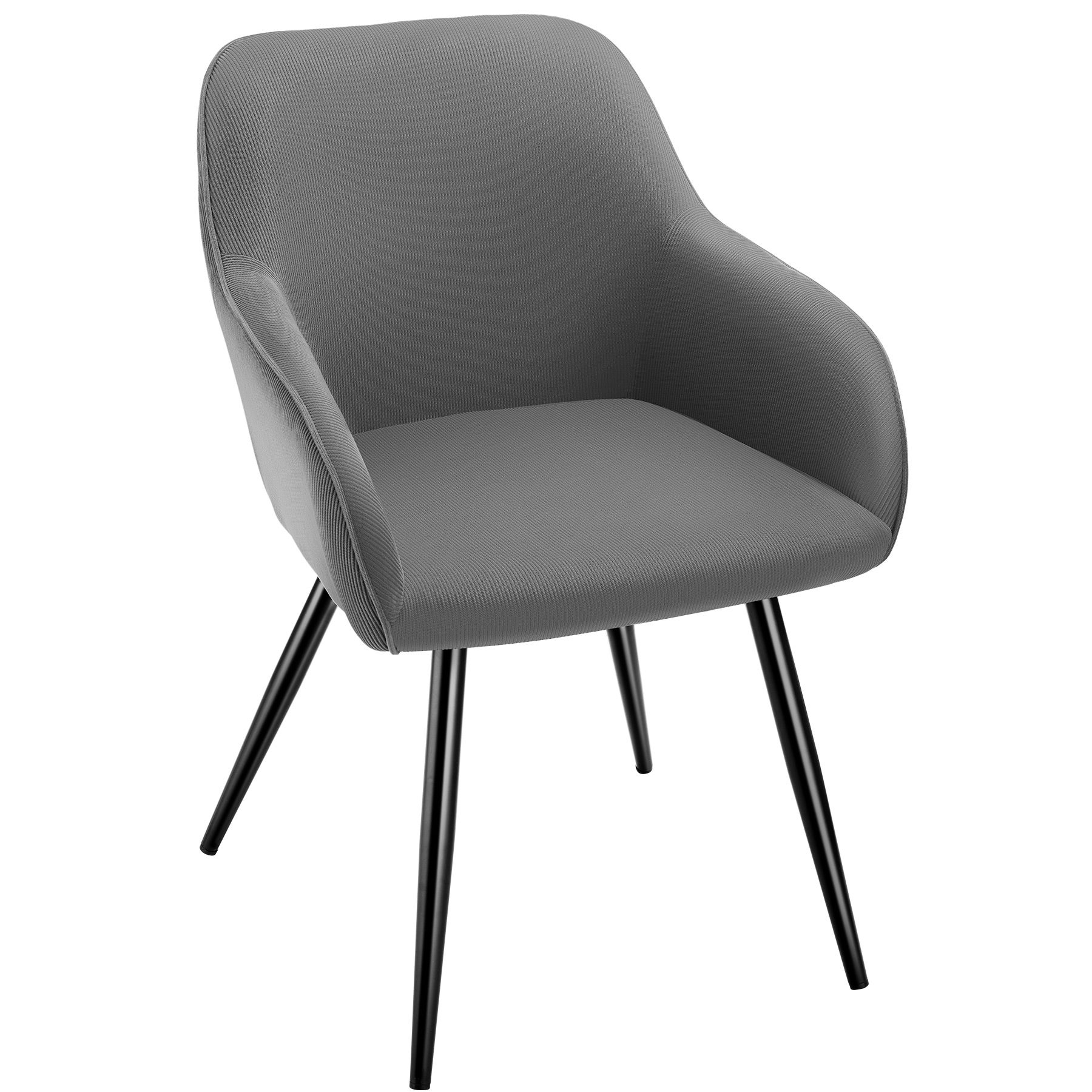 Set 4 sedie in velluto coste e poliestere imbottito effetto corda con gambe in acciaio 58x62x82 cm TECTAKE - 5