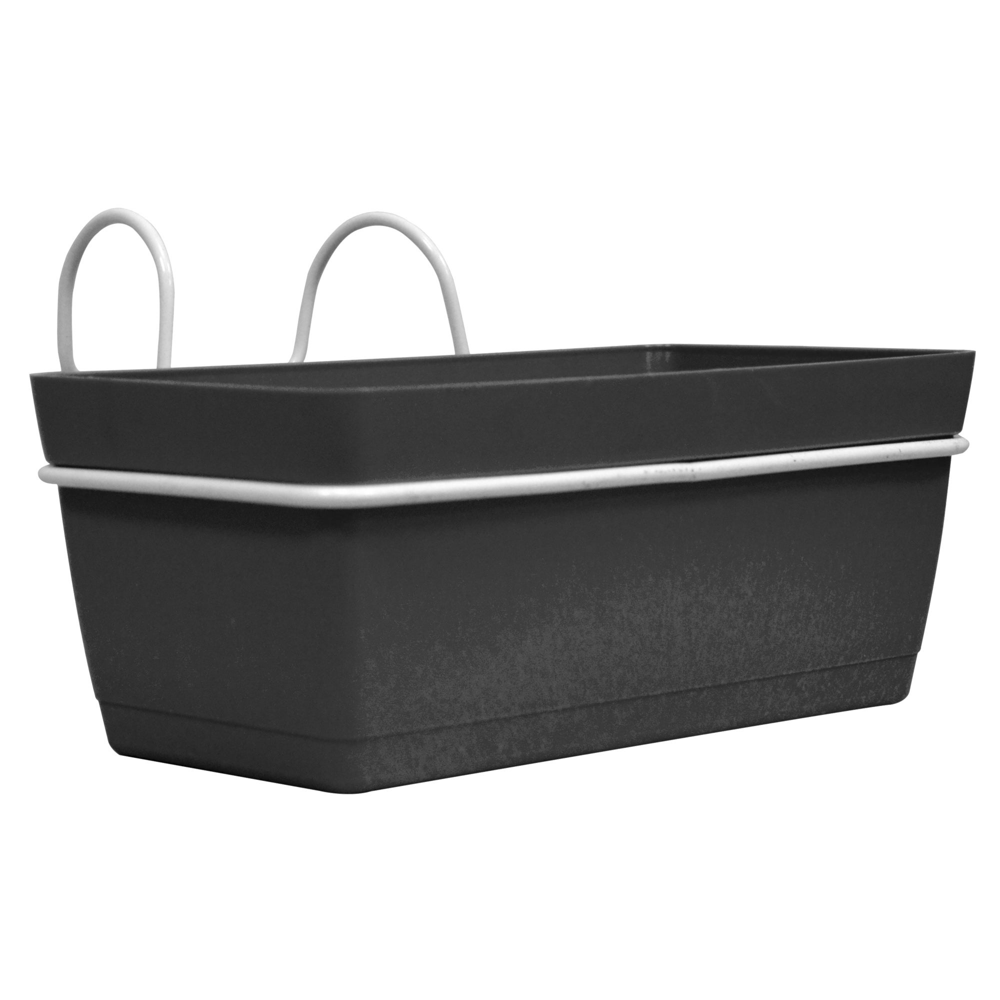 FURU Vaso Con Riserva D'Acqua 8L E Ganci - Antracite, Per Balcone E Giardino