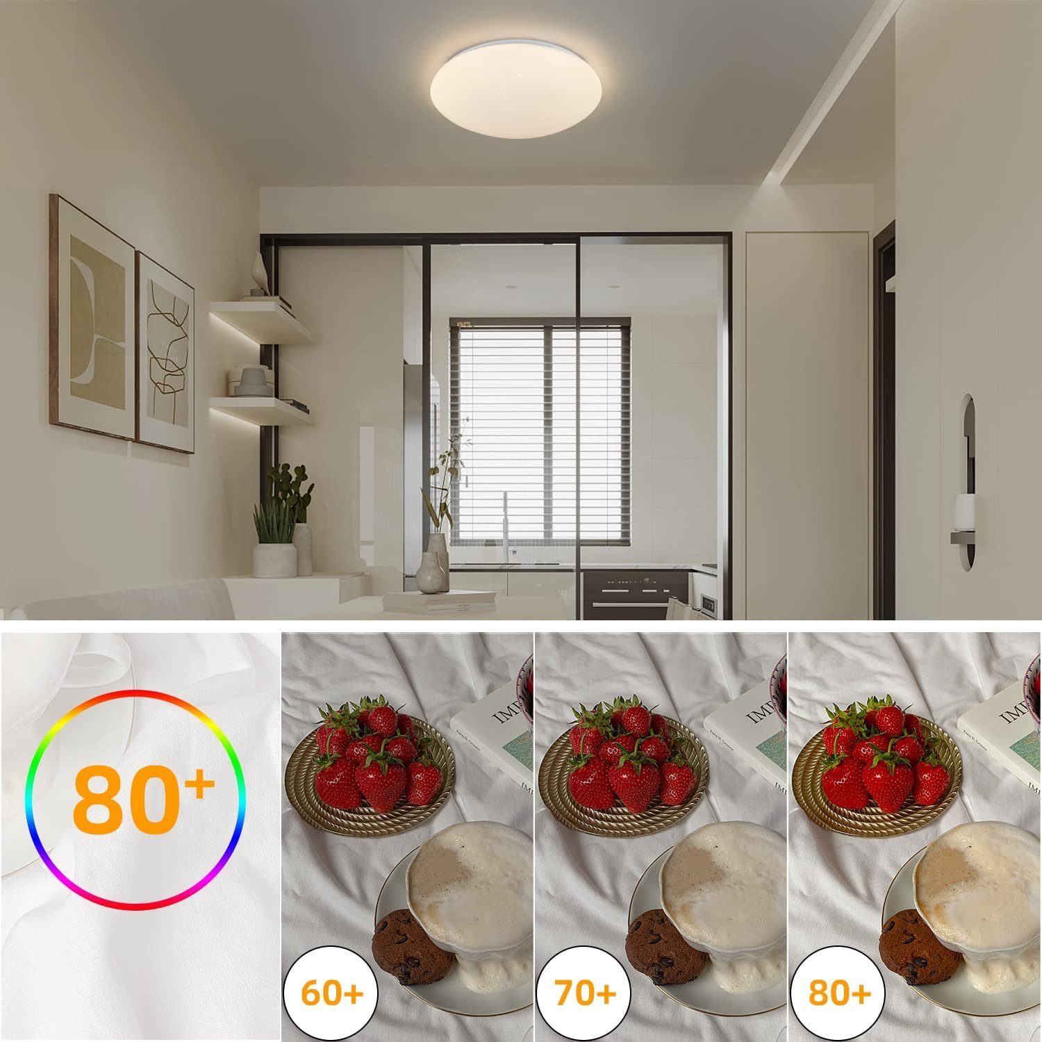 NETTLIFE Plafoniera LED Cielo Stellato Lampada da Camera da Letto Dimmerabile con Telecomando 37 W Lampada da Cameretta per Bambini 28 cm per - 6
