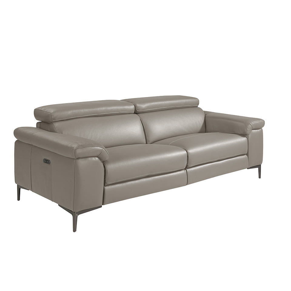 3-osobowa sofa relaksacyjna w ciemnoszarej skórze 214 x 102 x 97 cm