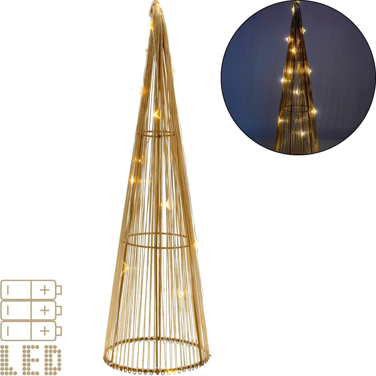 Choinka dekoracyjna złota Led Ciepły Biały 40 cm - 2