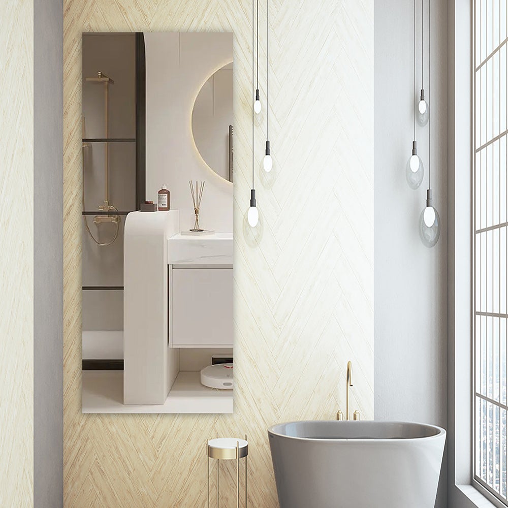 Autocollant miroir 40 x 122 cm, carreaux de miroir adhésifs flexibles, épaisseur 0,3 mm, feuille de miroir acrylique, autocollant miroir mural - 3