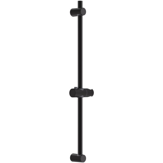 Barre de Douche Réglable,Barre Douch Acier Inoxydable 57cm Avec Support Réglable en Hauteur et en Angle,Noir,71cm de Hauteur Totale