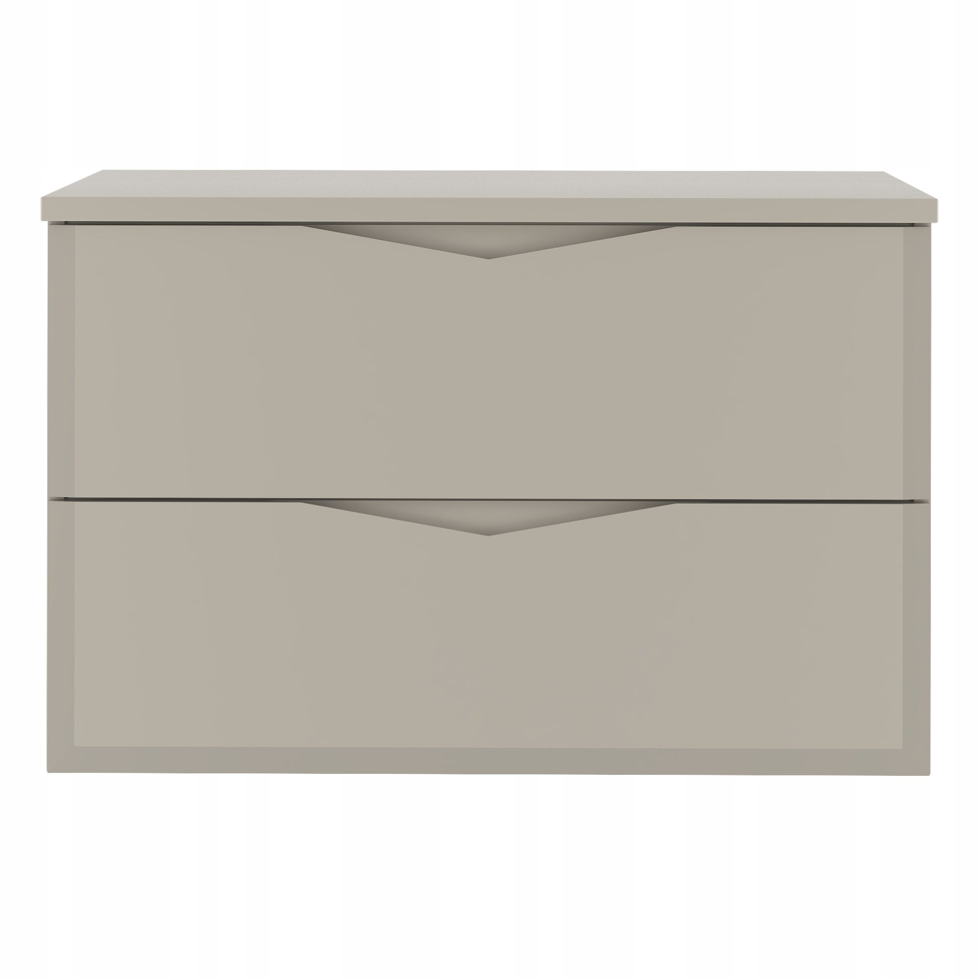 Szafka łazienkowa DELICA 80 cm kaszmir z blatem wisząca 2 szuflady frezowane MDF mat