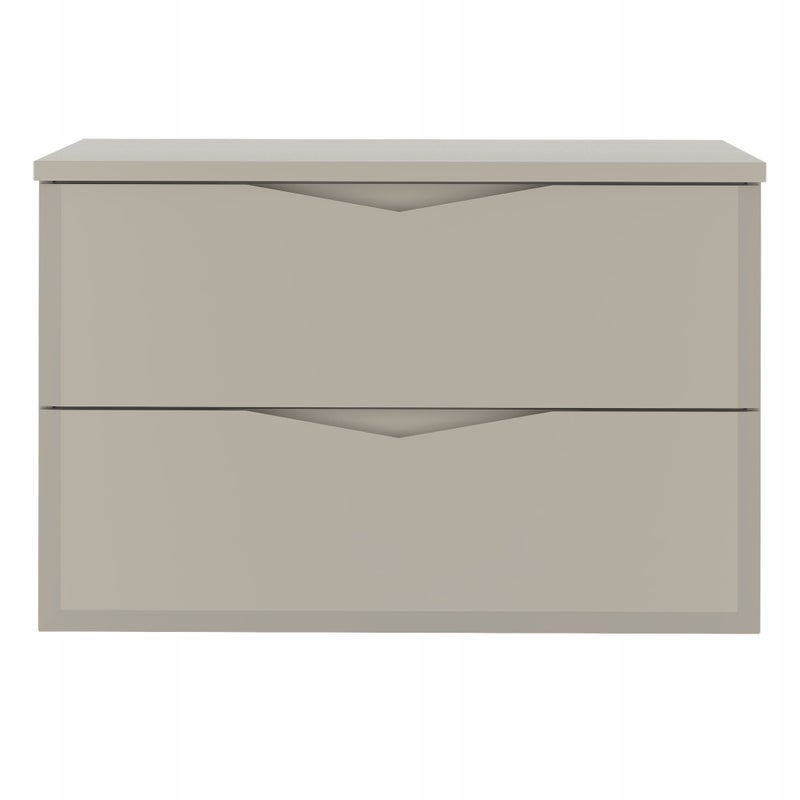 Szafka łazienkowa DELICA 80 cm kaszmir z blatem wisząca 2 szuflady frezowane MDF mat