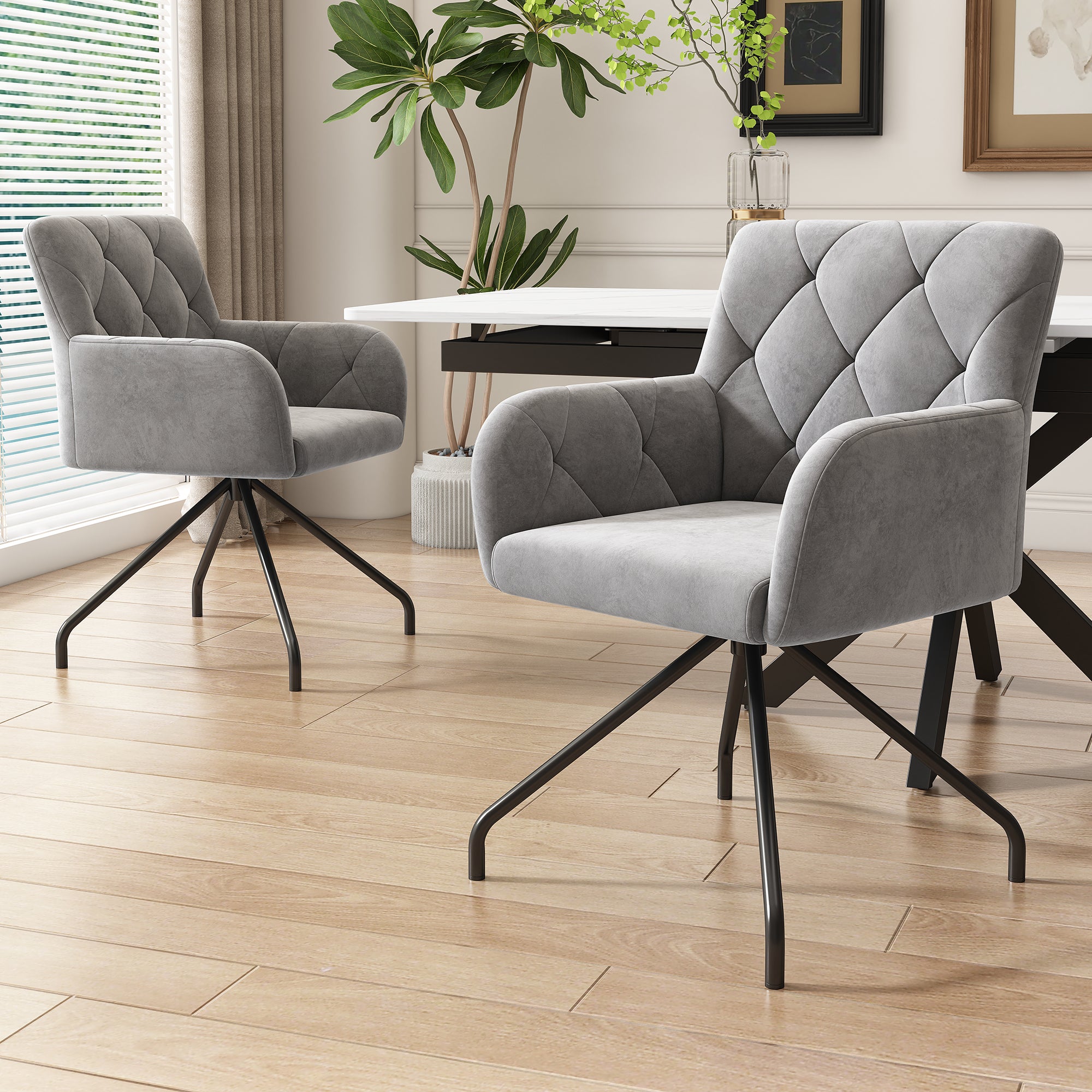 Zestaw-2-krzeseł-do-jadalni-w-kształcie-diamentu-tapicerowany-fotel-z-4-metalowymi-nogami-jasnoszary