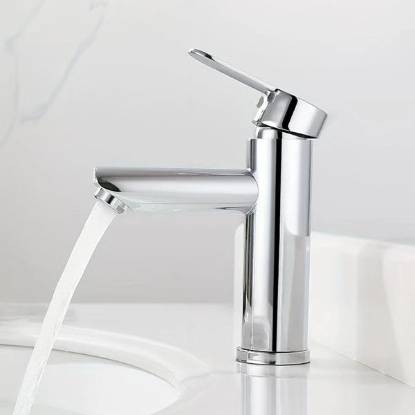 Bateria umywalkowa Design - chromowana stal nierdzewna - montaż jednootworowy - gwint G1/2" - nowoczesna bateria łazienkowa (bez węża wlotowego)