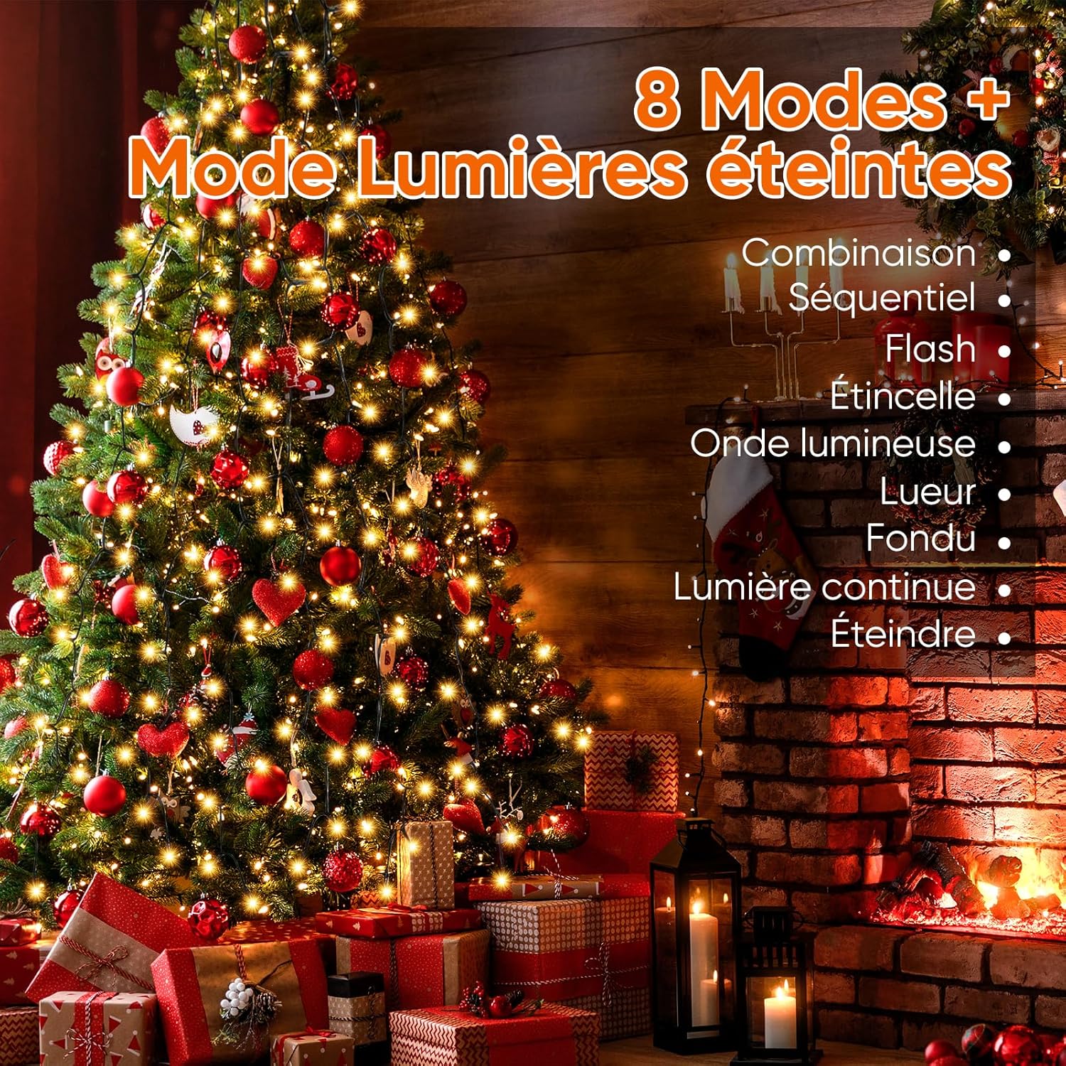 Guirlande Lumineuse 280 LEDs pour Sapin de Noêl, 2m x 8 exterieur Etanche Guirlande LED Sapin Décoration (1,5-2,8m sapin) pour Décoration Maison - 2