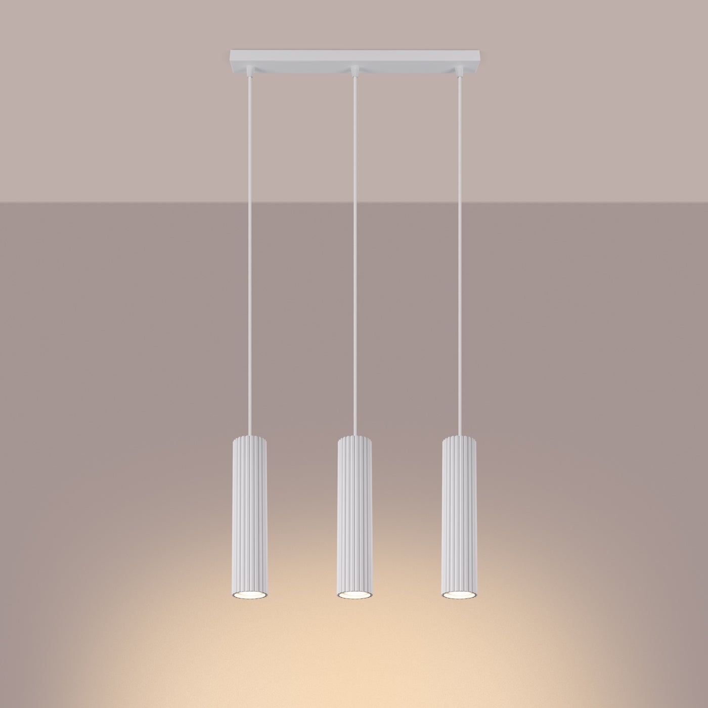 Lampa wisząca GLOOW 3L biały LED 3000K - 45x6.5x98cm Sollux