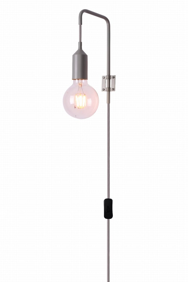Kinkiet ścienny Laren szary 1xE27x40W wym: 25 x 16 x 4,5 cm metal IP20 Candellux