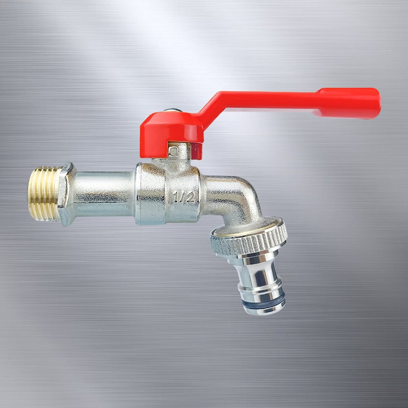 Rubinetto per acqua in ottone rosso a doppia testa con adattatore per ugello Modello 6 - 4