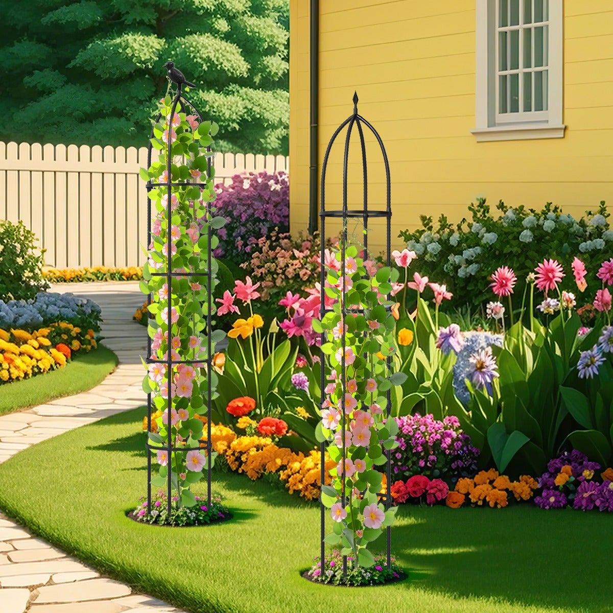 Traliccio In Metallo Per Piante Rampicanti – 76x30 Cm, Supporto Robust Per Balcone E Giardino, Interno/Esterno