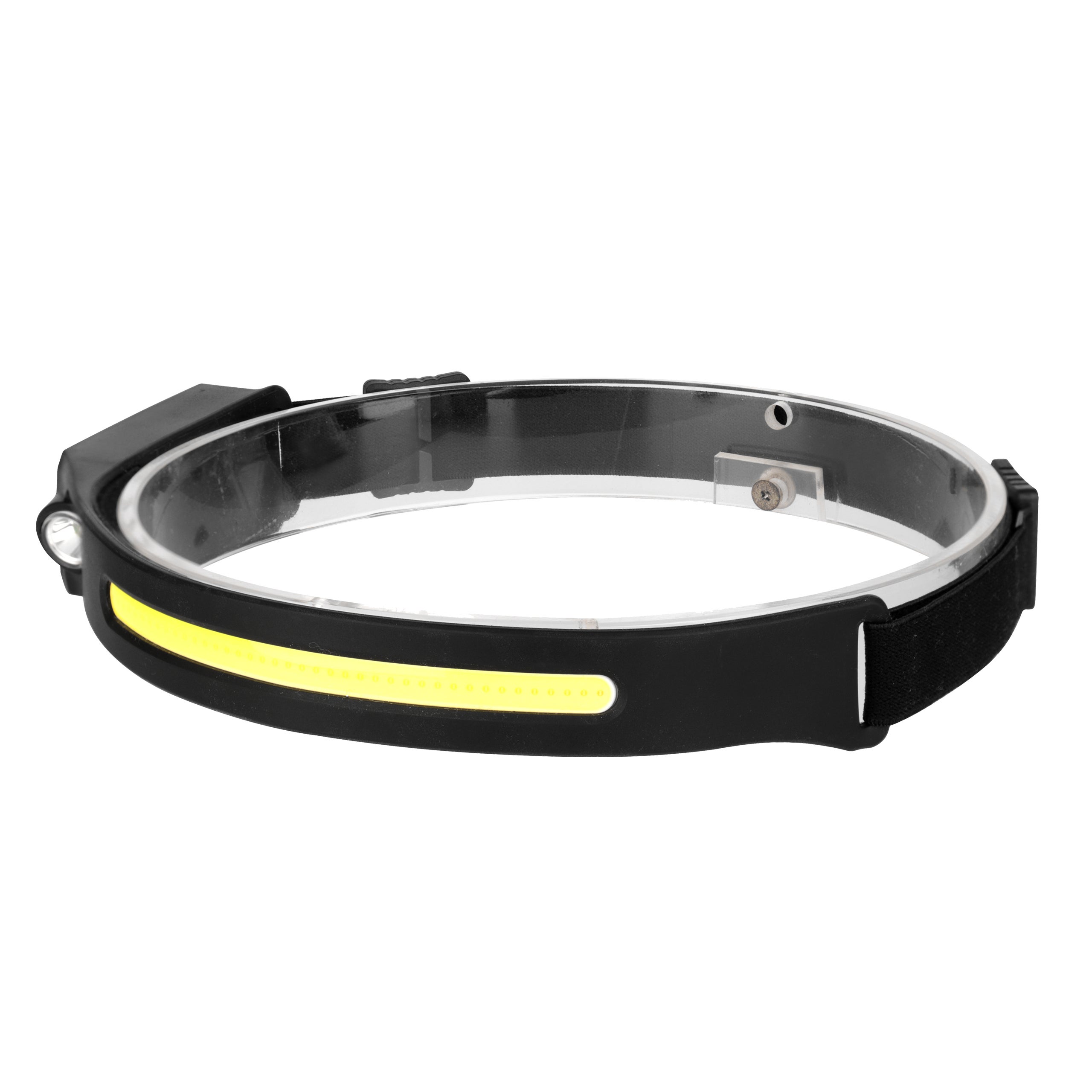 Latarka czołowa LED COB IPX2 6000K zimna biel sensor ruchu lampka czarna MasterLED