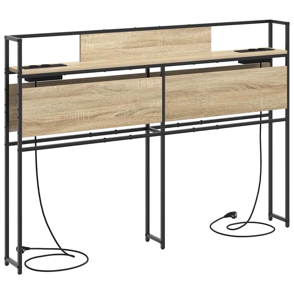 Testiera Letto VidaXL Rovere Sonoma 160 Cm, Struttura In Acciaio E Legno Multistrato, Design Classico E Robusto