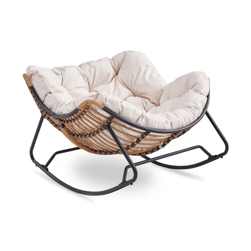 Fotel Leżak Ogrodowy Bujany Bujak Leżanka Do Salonu Na Taras ELTON Beż