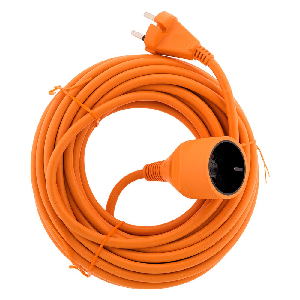 Prolongateur sans terre obturateur 16A HO5VV-F 2x1,5mm² 20m - orange - Zenitech - 2