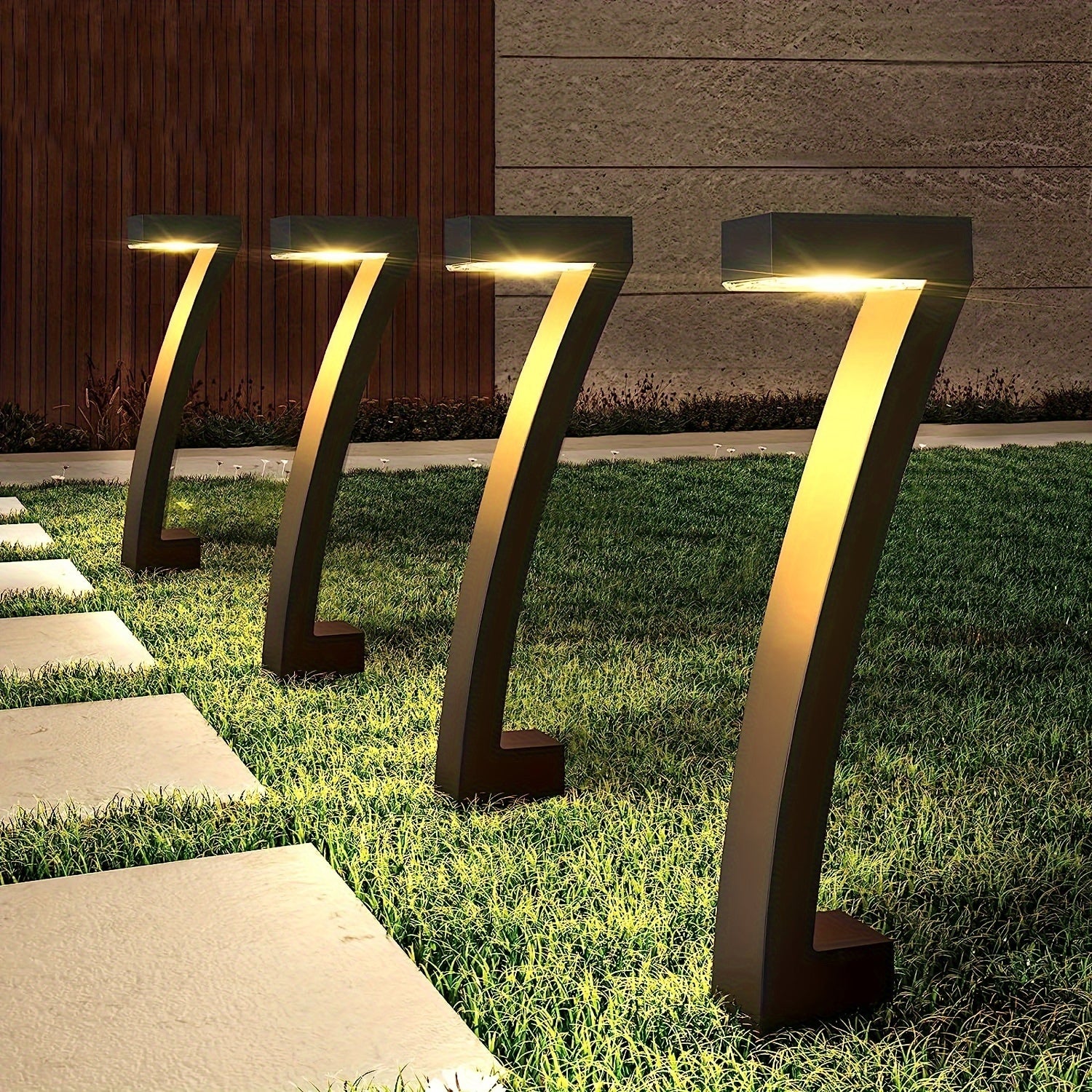 Lot de 4 lampes solaires LED d'extérieur , étanchéité IP65, lampadaire de jardin 0,45 W, idéal pour les allées, les patios et les allées - 3