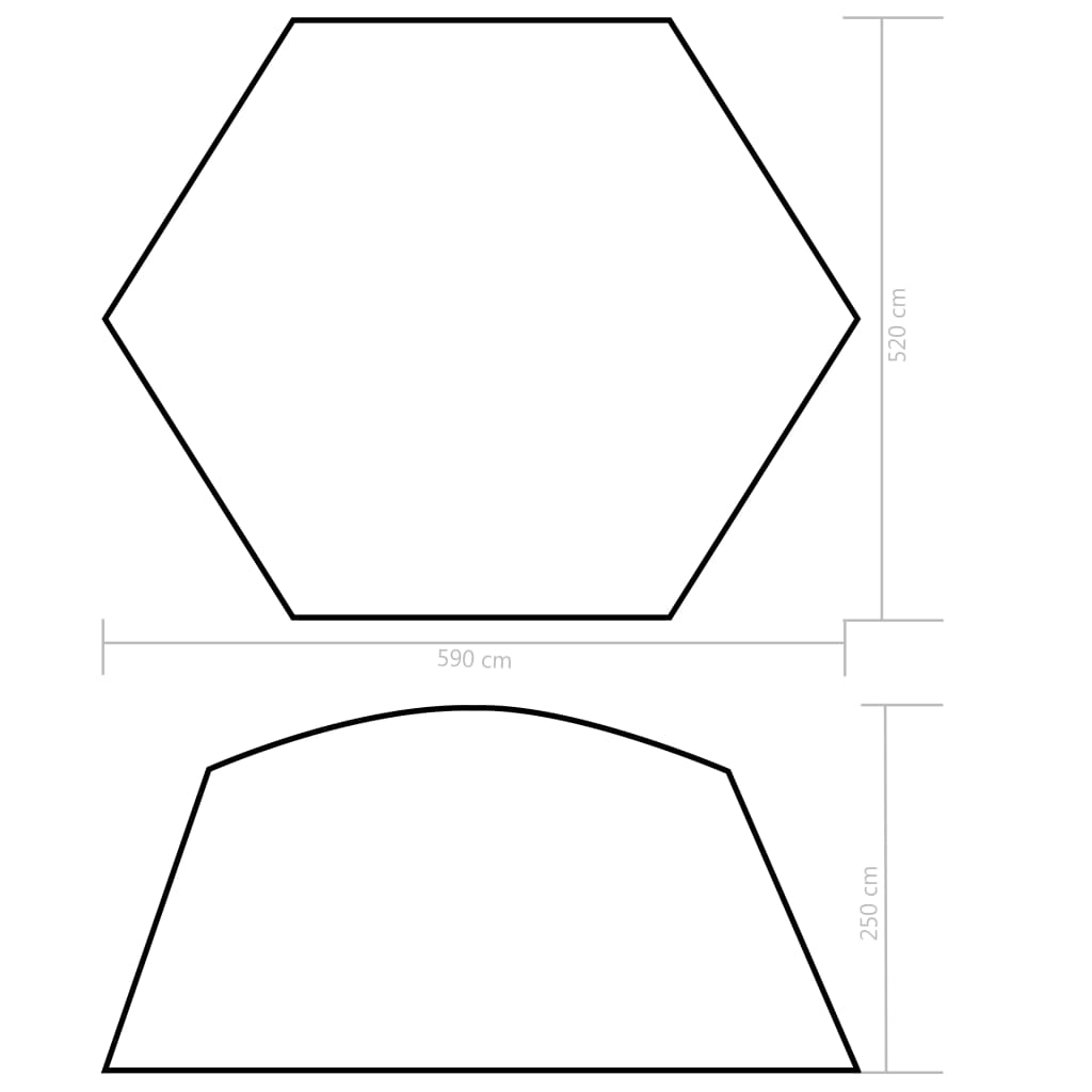 vidaXL Tente de piscine Tissu 590x520x250 cm Bleu - 7