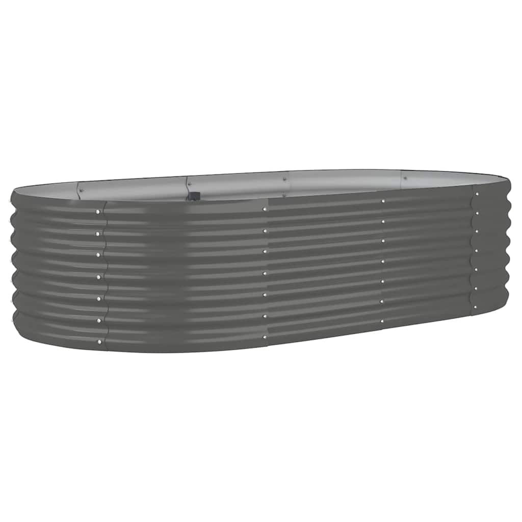 vidaXL Lit surélevé de jardin Acier galvanisé 152x80x36 cm gris - 2